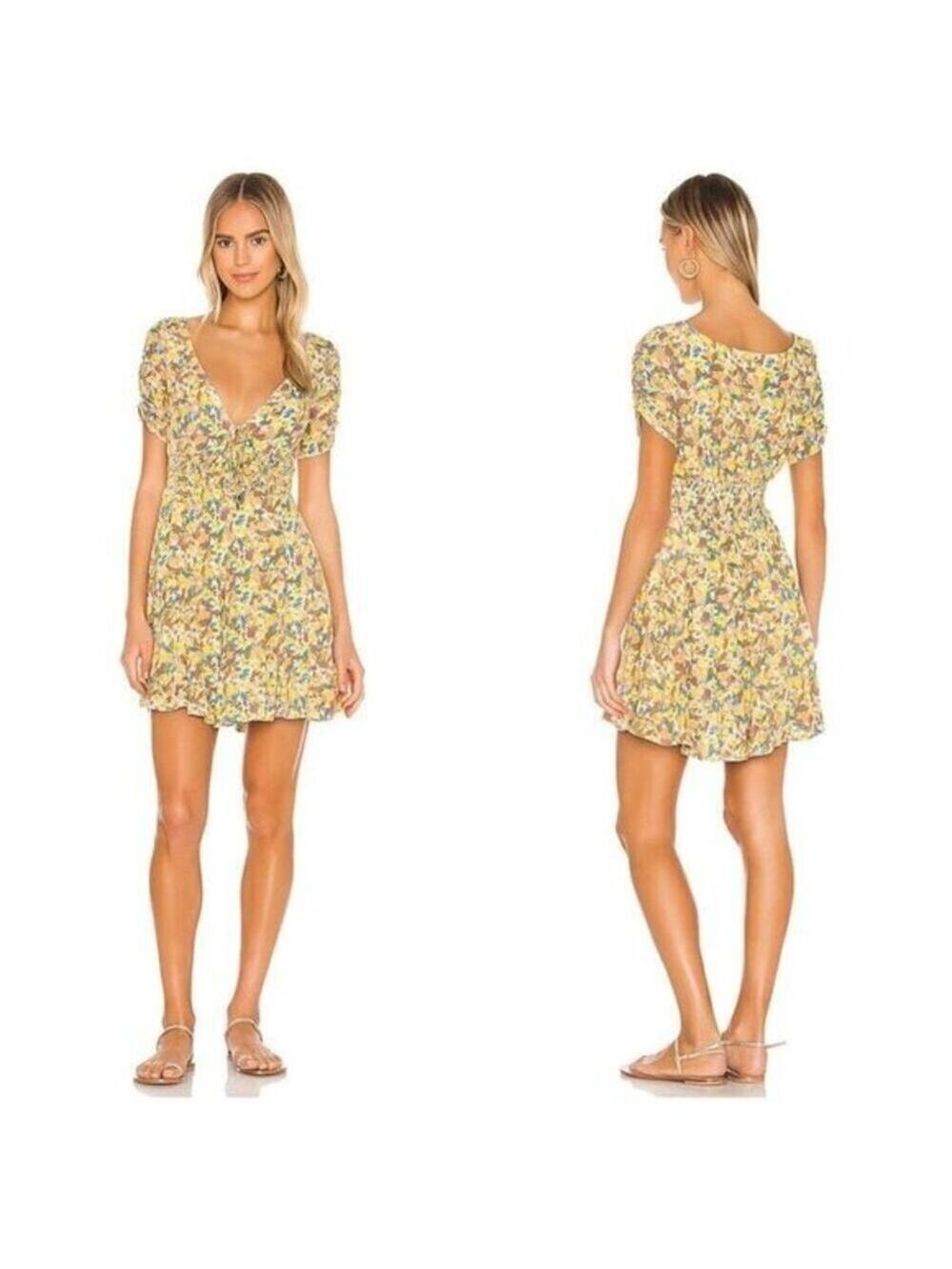 FREE PEOPLE Ivory Combo Forget Me Not Mini Dress